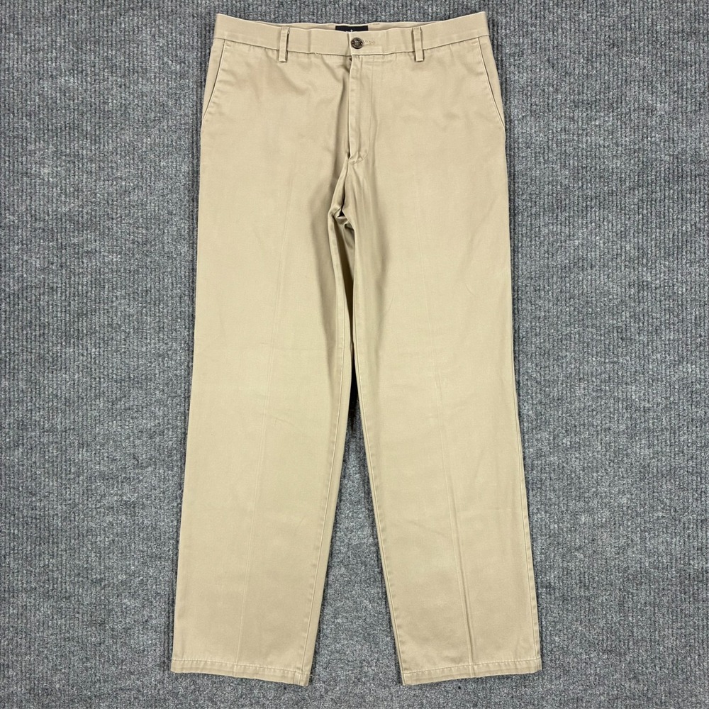 Dockers Mens Chino Pants Size 34x32 Beige Straight Fit Flat Front Mid Rise